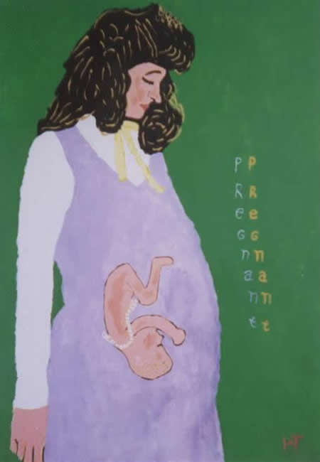 Picture of the painting: 'Pregnant Pregnant - A pregnant mother with her baby!'