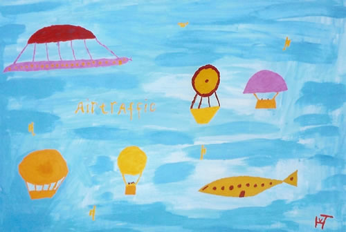 Picture of the painting: 'Air Traffic - Traffic in the air!'